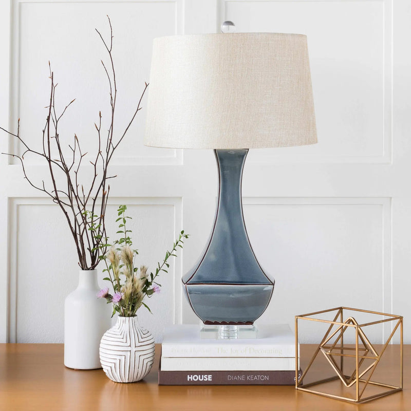 Kalilangan Gray Ceramic Table Lamp by Boutique Rugs