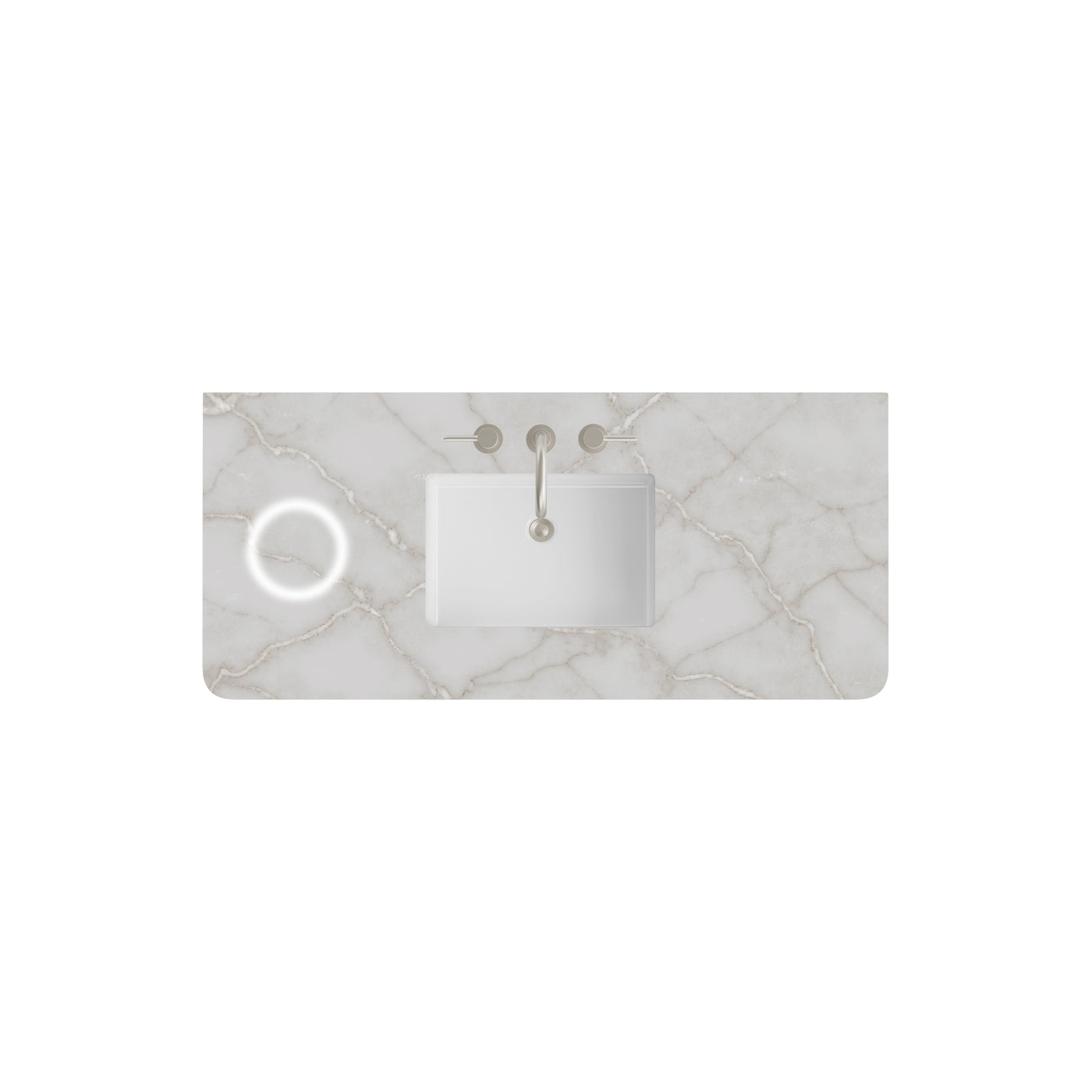 James Martin 48" Single Vanity Top with Victorian Silver (Radius Cut, FreePower) countertop