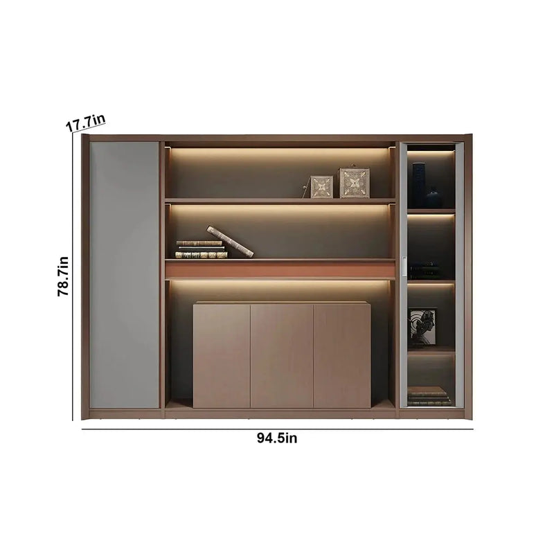 Kelham · Office Shelves w/ Lighting & Storage by Arc Grove
