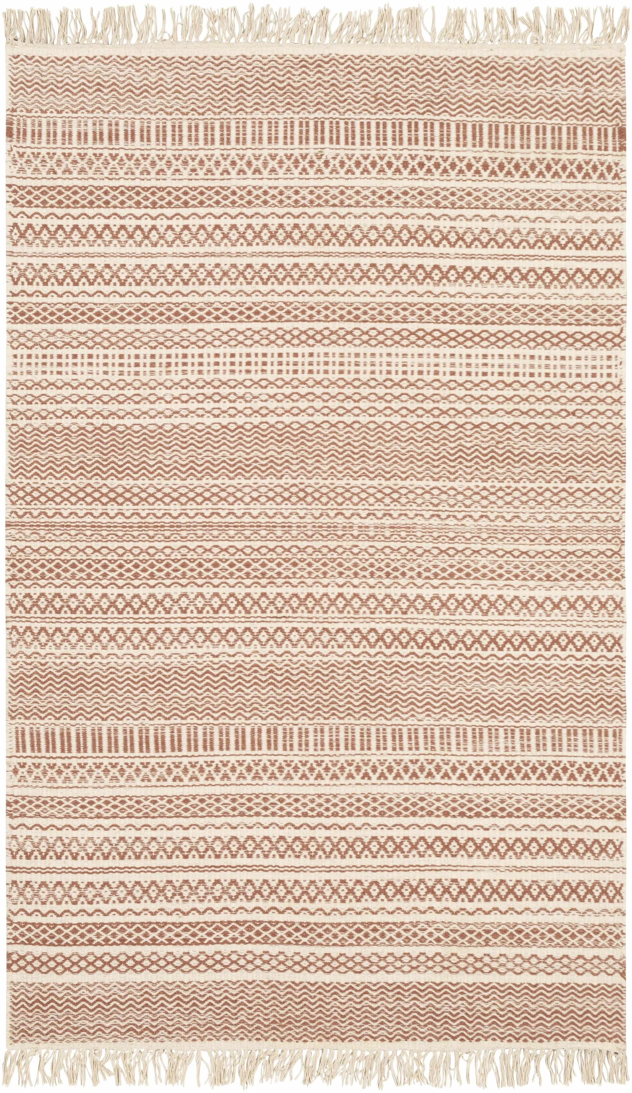 Kalinga Red/Cream Flatweave Wool Rug - Clearance by Boutique Rugs