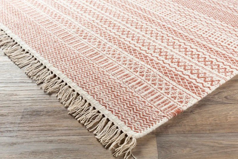 Kalinga Red/Cream Flatweave Wool Rug - Clearance by Boutique Rugs