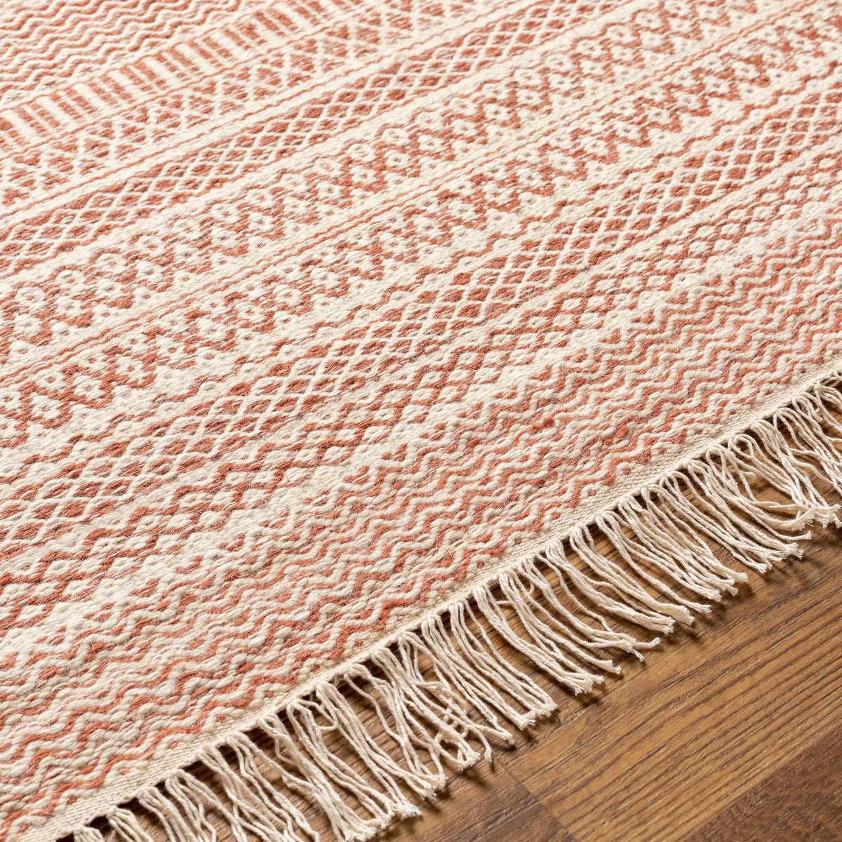Kalinga Red/Cream Flatweave Wool Rug - Clearance, photo 8 of 9