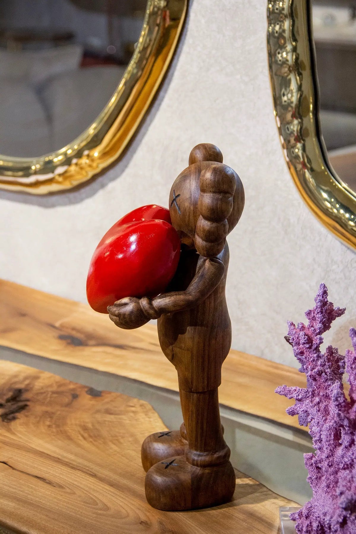 Handcrafted Wooden Art Figure with Heart, photo 5 of 9
