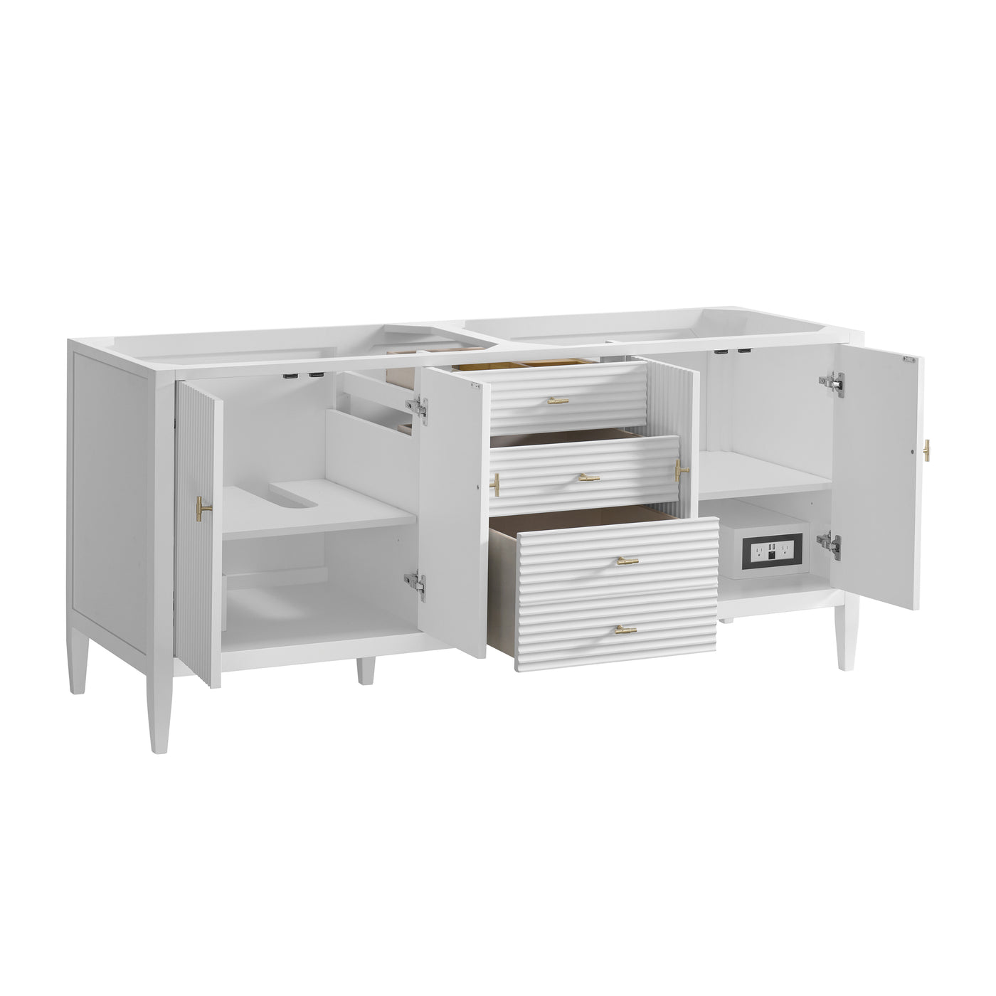 James Martin Myrrin 72" Single Bathroom Vanity, Bright White, view 5