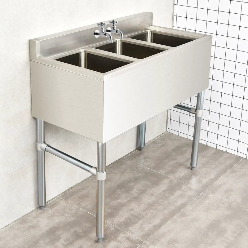 Stainless Steel Utility Sink with 3 Compartment Commercial Kitchen Sink by DirectDeals