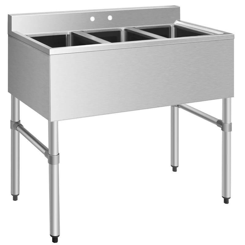 Stainless Steel Utility Sink with 3 Compartment Commercial Kitchen Sink by DirectDeals