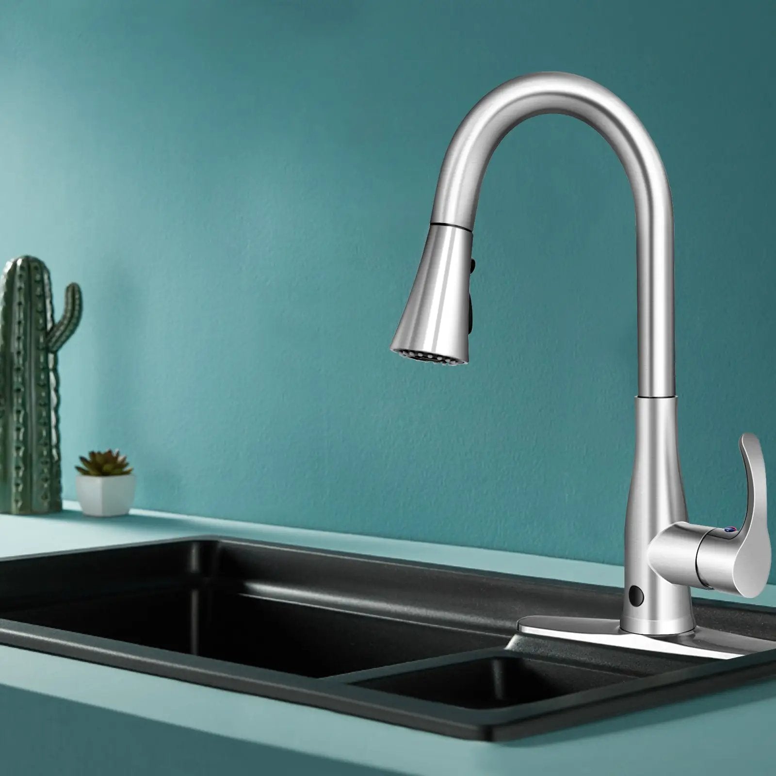 Touchless Kitchen Faucet with 360¬∞ Swivel Single Handle Sensor and 3 Mode Sprayer by DirectDeals