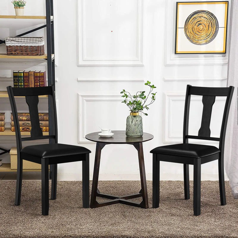 Set of 2 Dining Room Chair with Rubber Wood Frame and Upholstered Padded Seat by DirectDeals