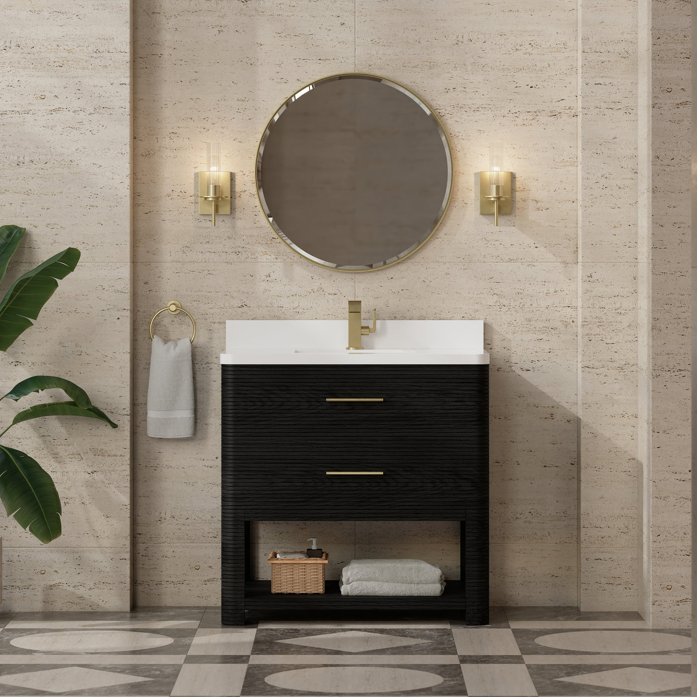 James Martin Lucian 36" Single Bathroom Vanity, Carbon Oak, view 19