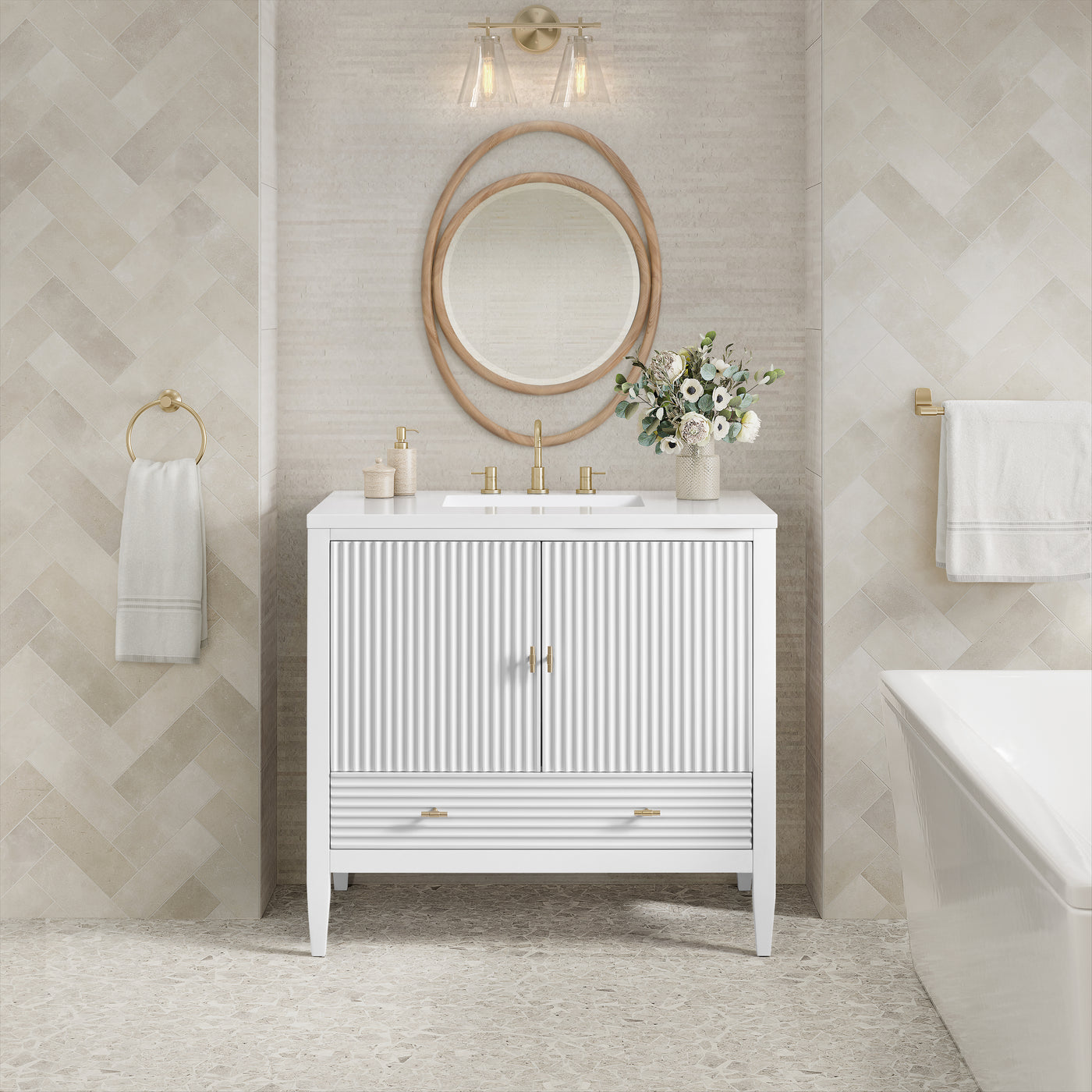 James Martin Myrrin 36" Single Bathroom Vanity, Bright White, view 35