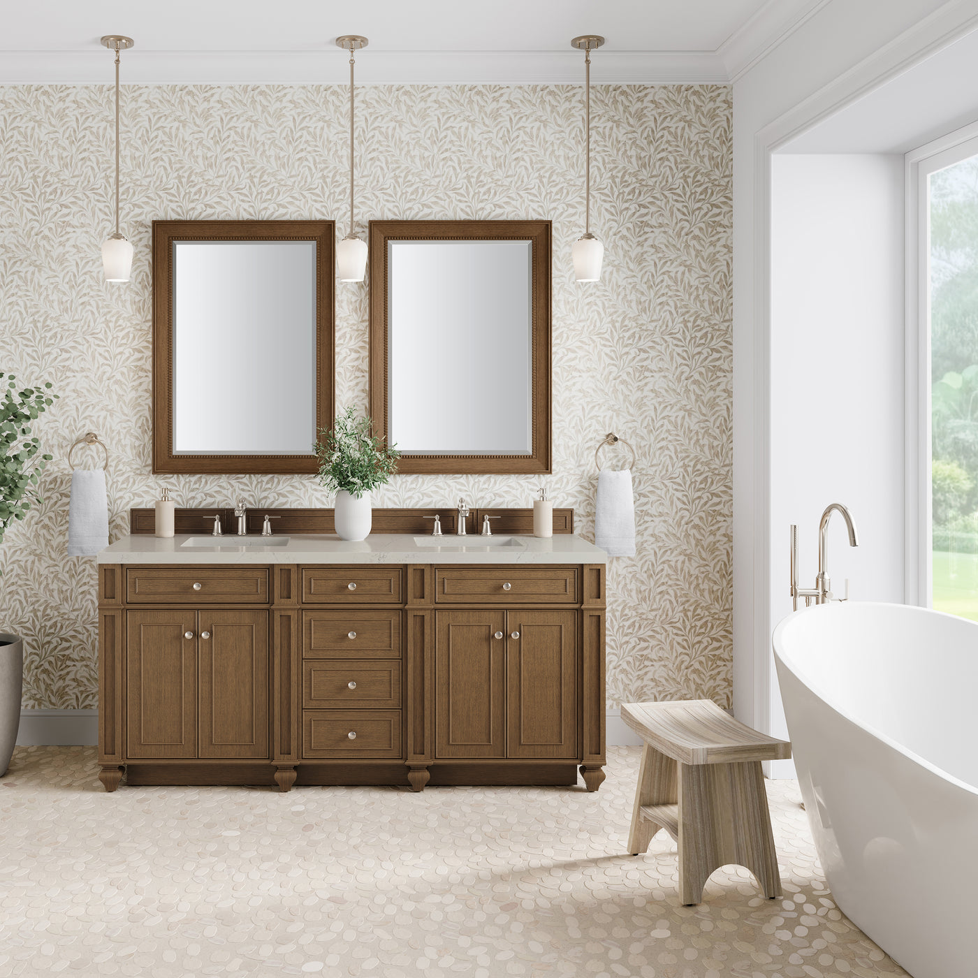 James Martin Bristol 72" Double Bathroom Vanity, Saddle Brown, view 34