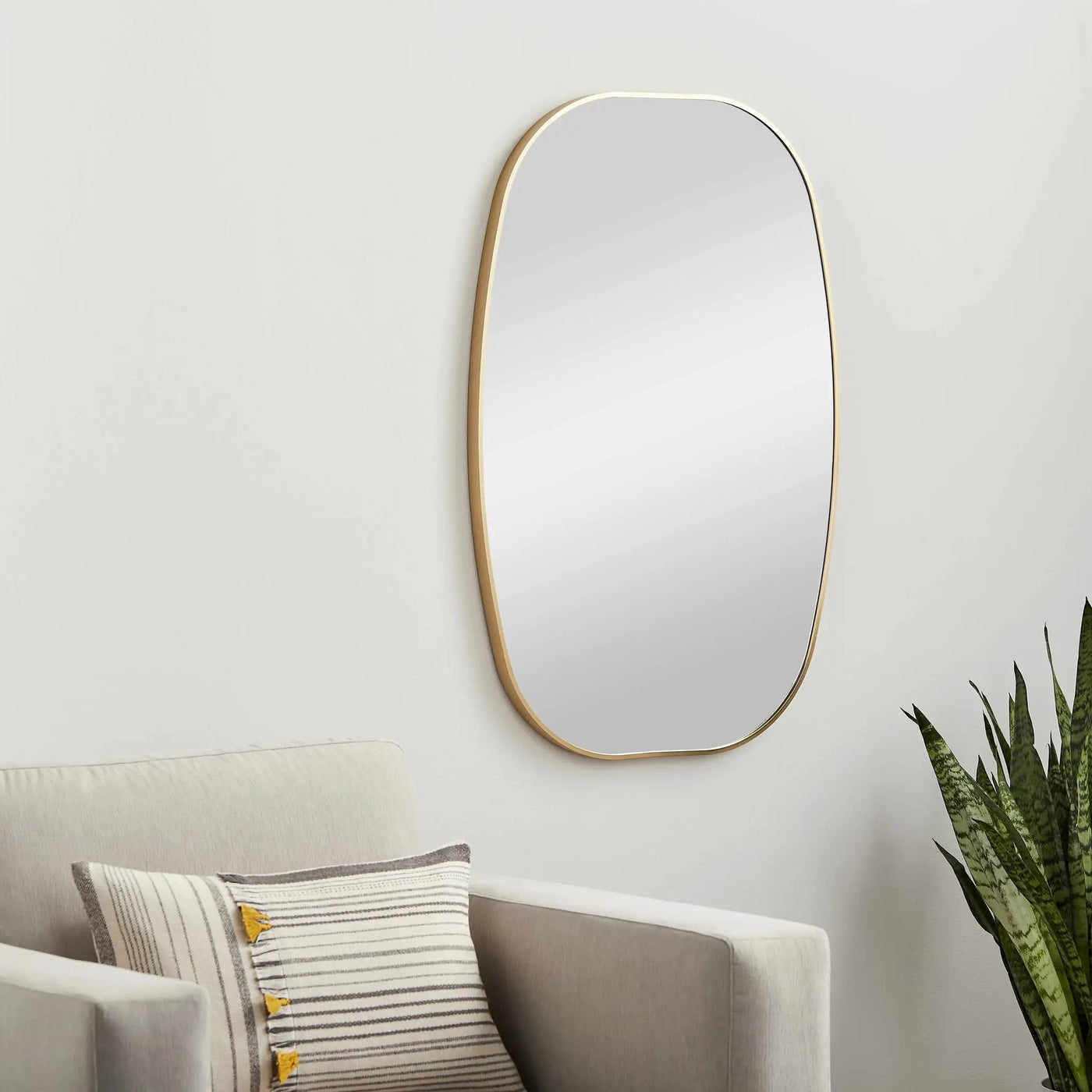 Kopparberg Gold Frame Round Mirror by Boutique Rugs