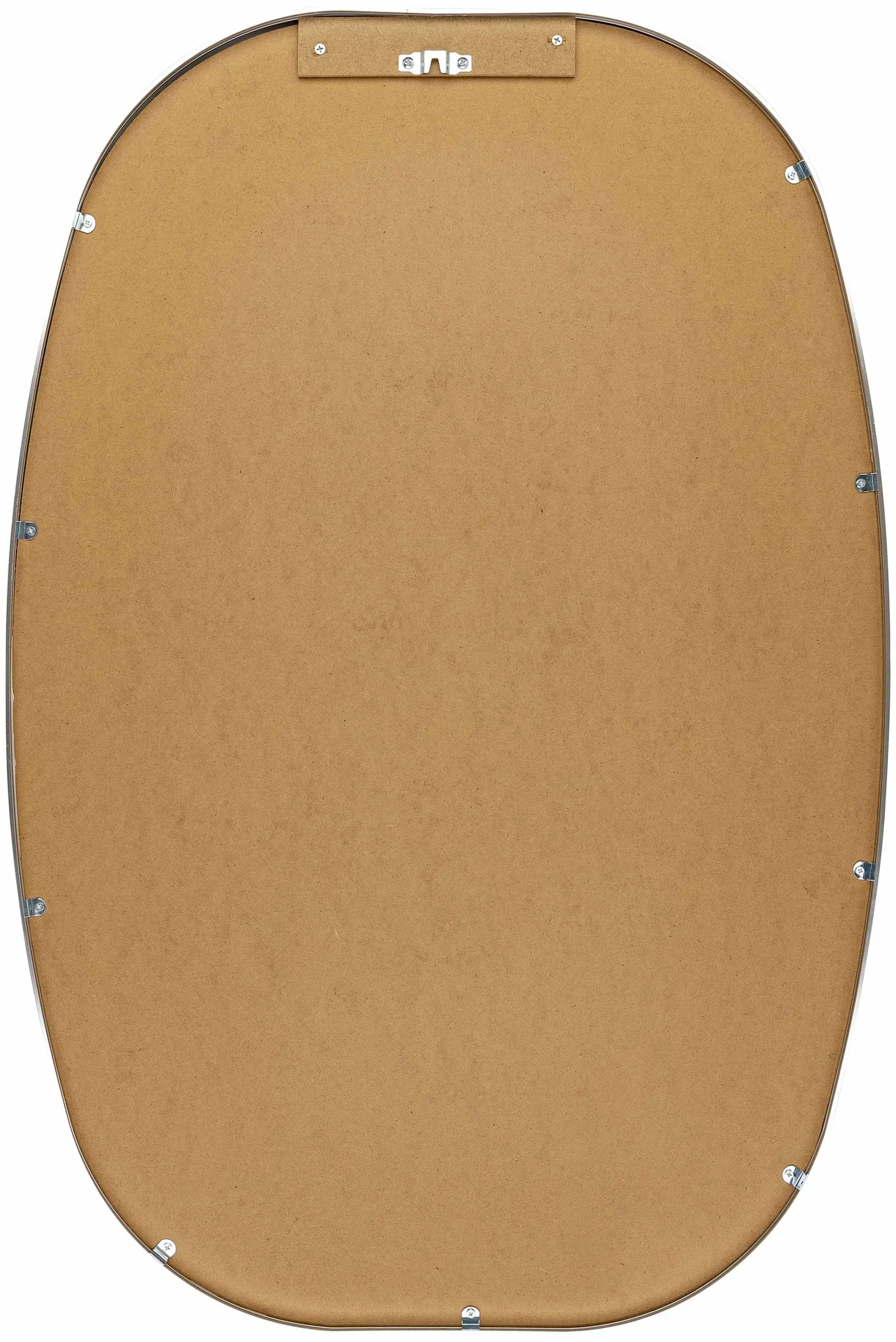 Kopparberg Metallic Silver Gold Frame Round Mirror by Boutique Rugs