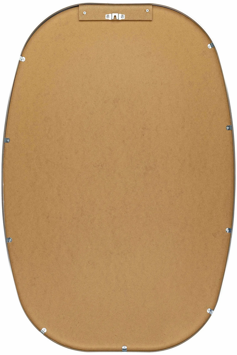 Kopparberg Metallic Silver Gold Frame Round Mirror by Boutique Rugs