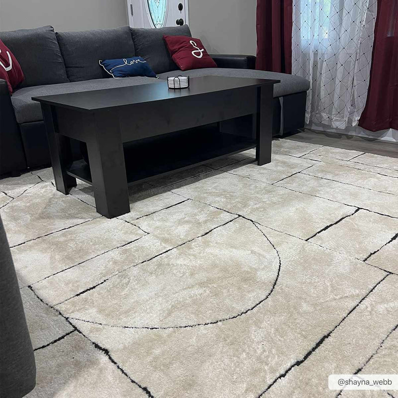 Keats Black & White Area Rug by Boutique Rugs