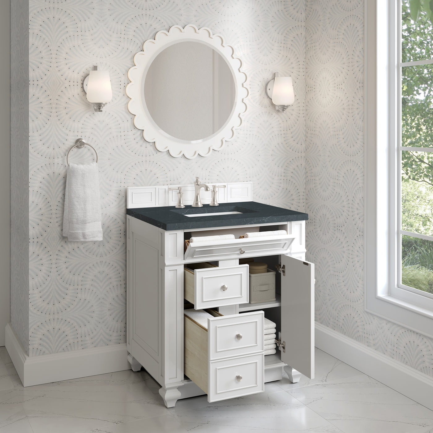 James Martin Bristol 30" Single Bathroom Vanity, Bright White, view 31