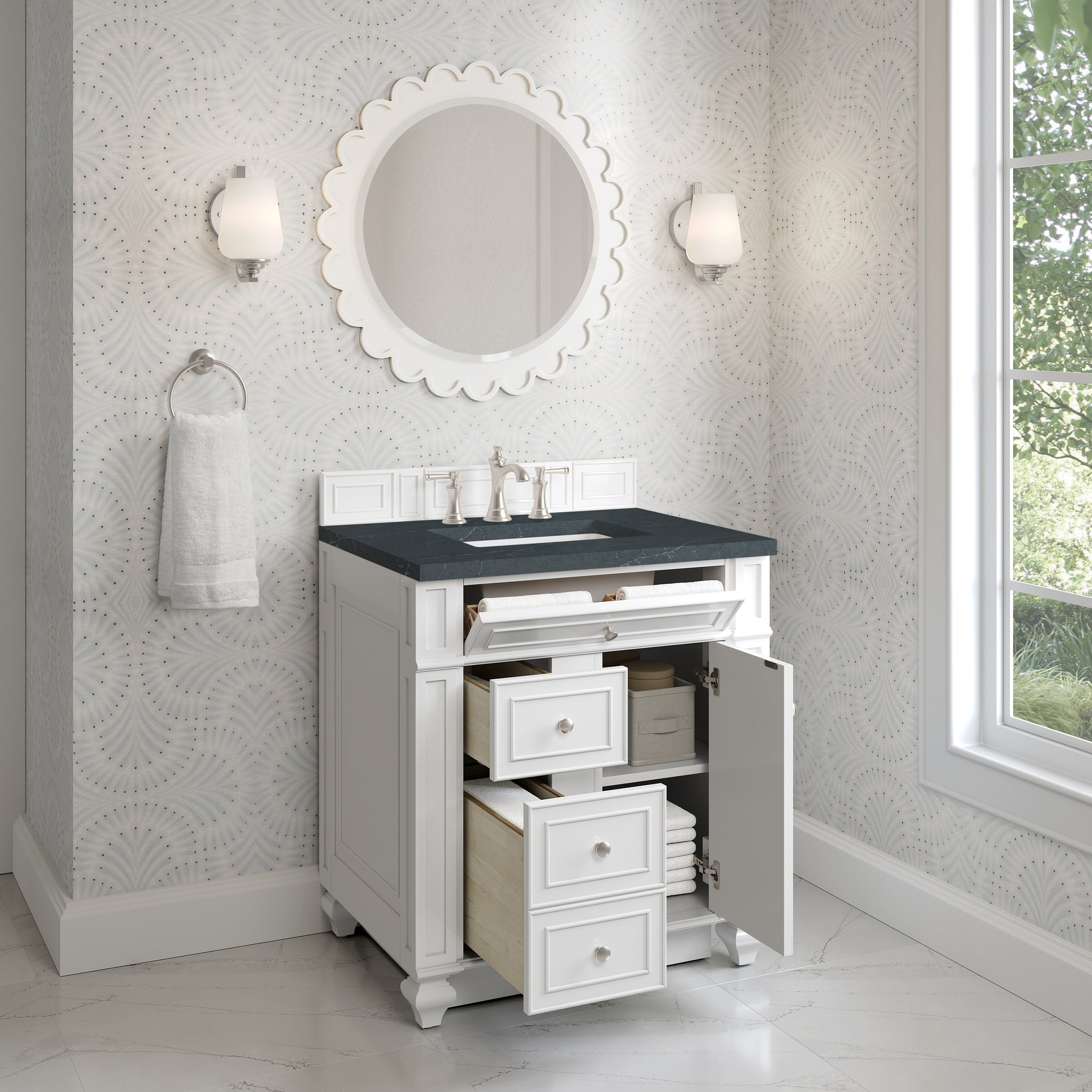 James Martin Bristol 30" Single Bathroom Vanity, Bright White, view 31