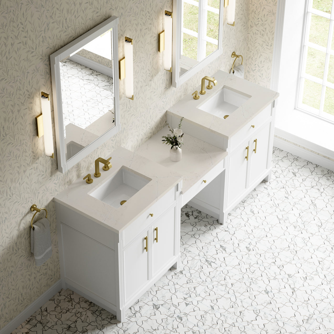 James Martin Bellshire 84" Double Bathroom Vanity, Bright White, view 38