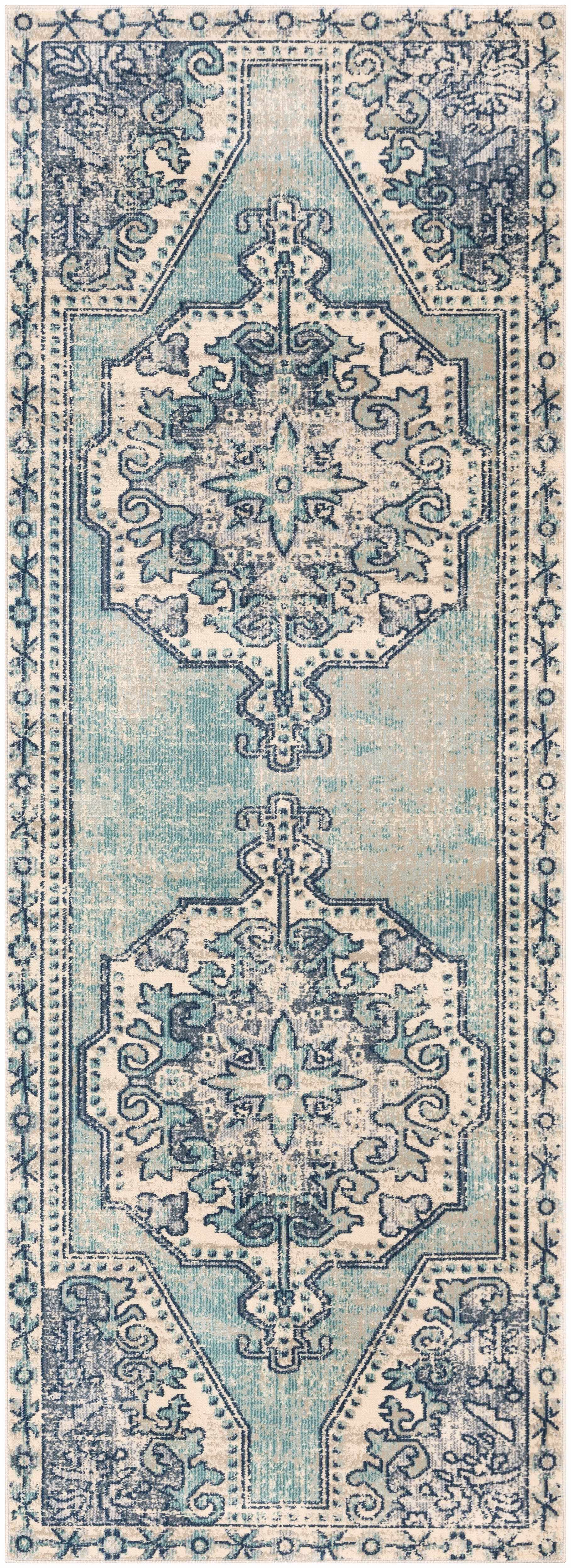 Kenmare Blue Medallion Rug - Clearance by Boutique Rugs