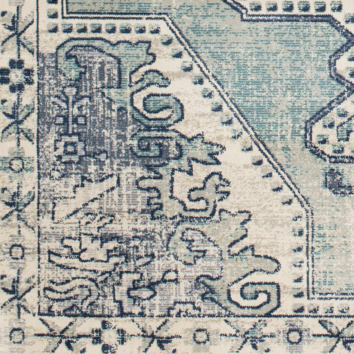 Kenmare Blue Medallion Rug - Clearance, sample swatch