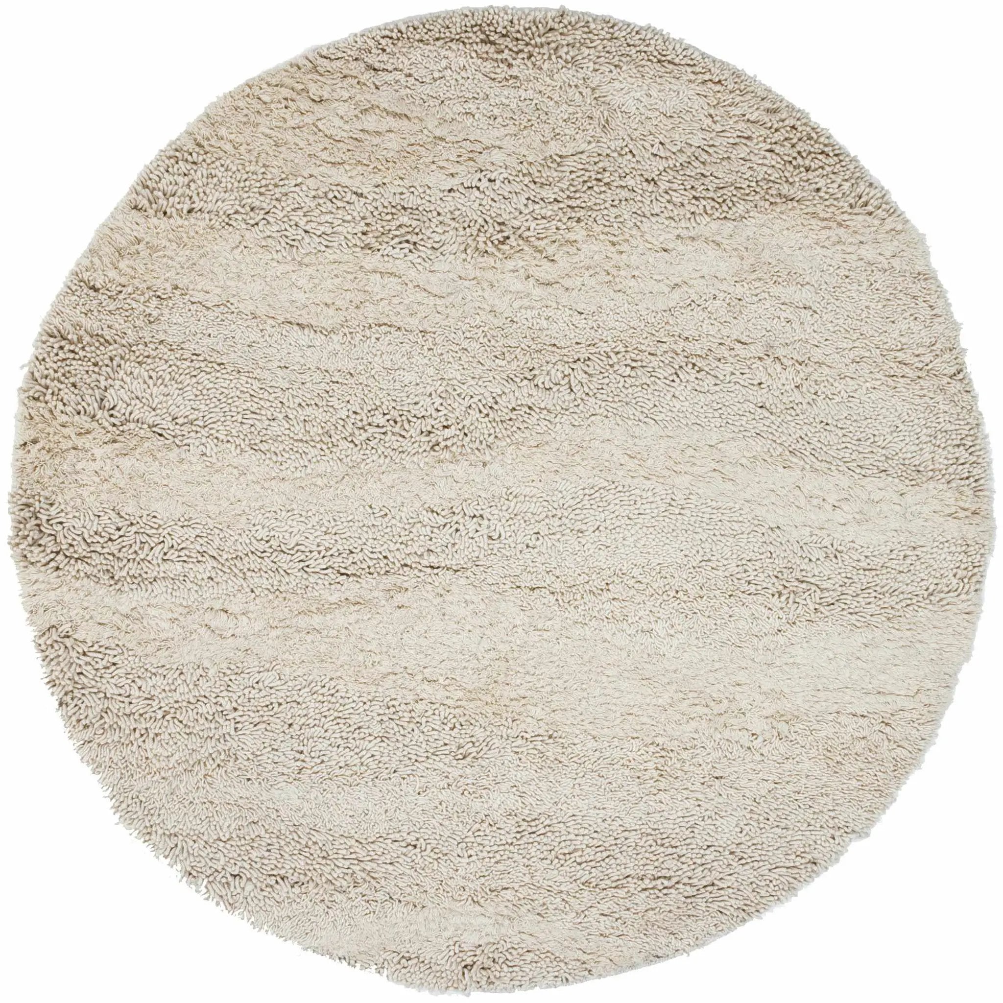 Kettering Solid Cream Wool Shag Rug by Boutique Rugs