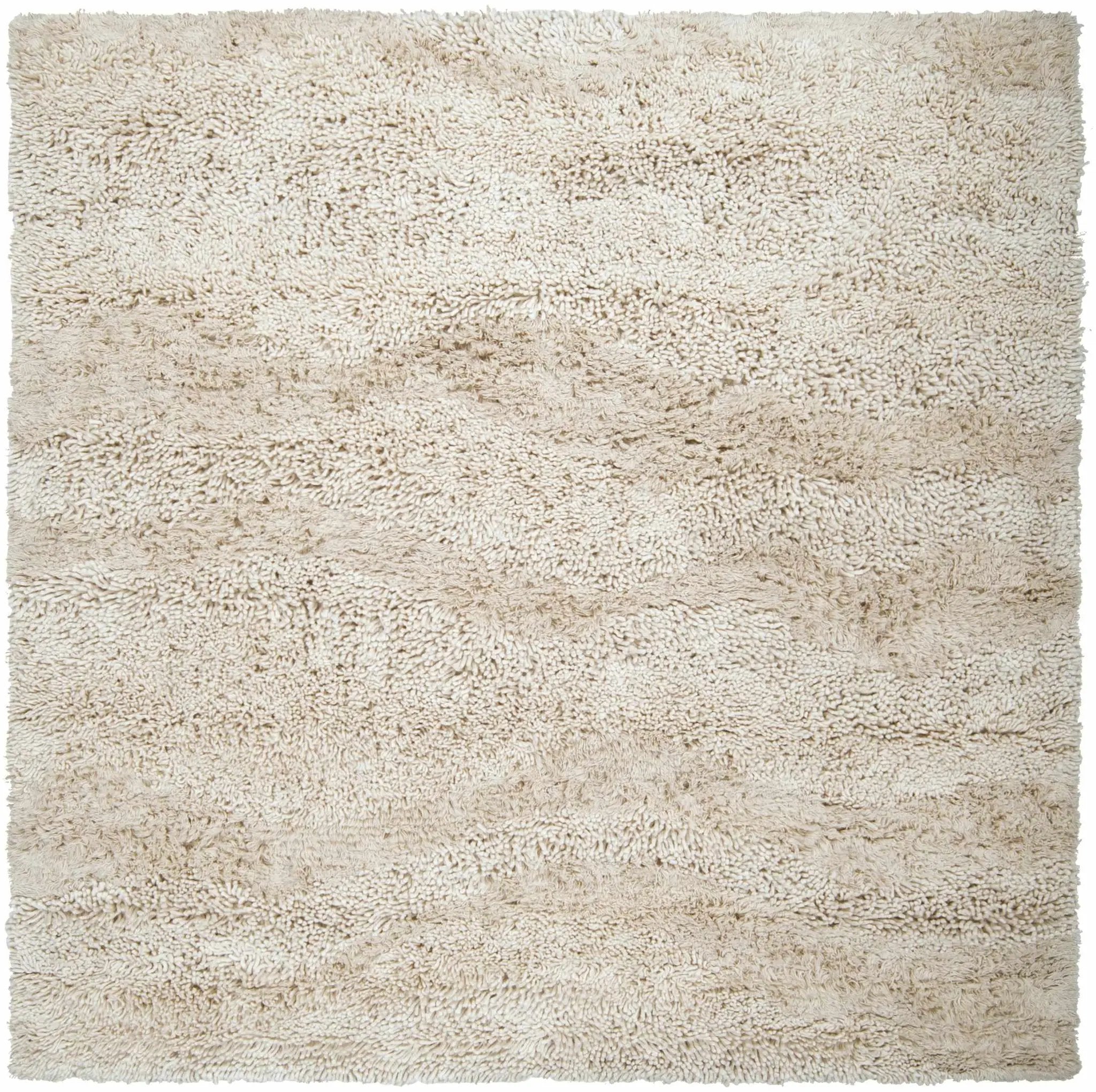 Kettering Solid Cream Wool Shag Rug by Boutique Rugs