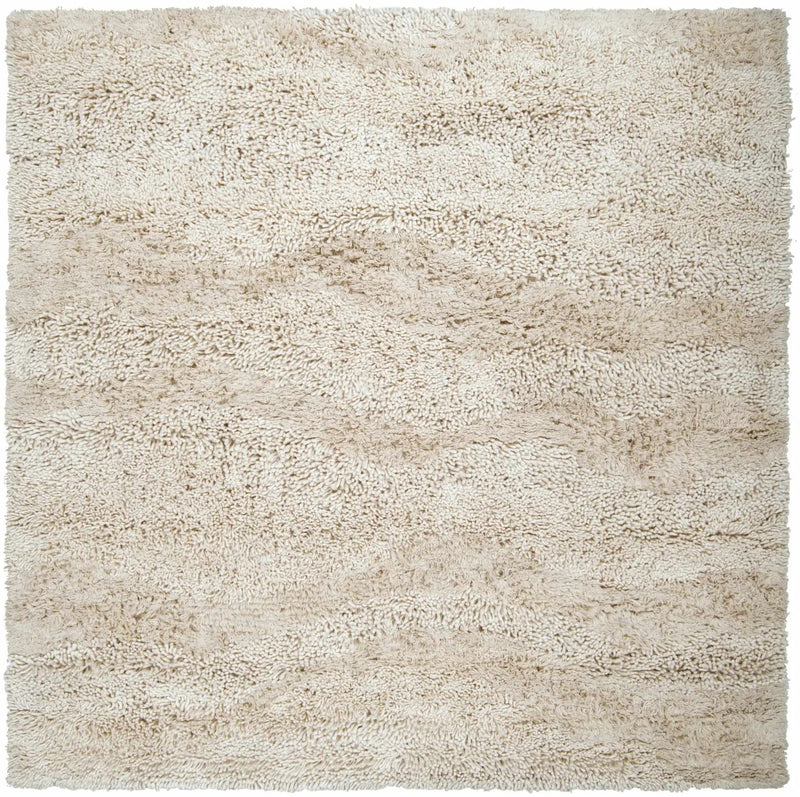 Kettering Solid Cream Wool Shag Rug by Boutique Rugs