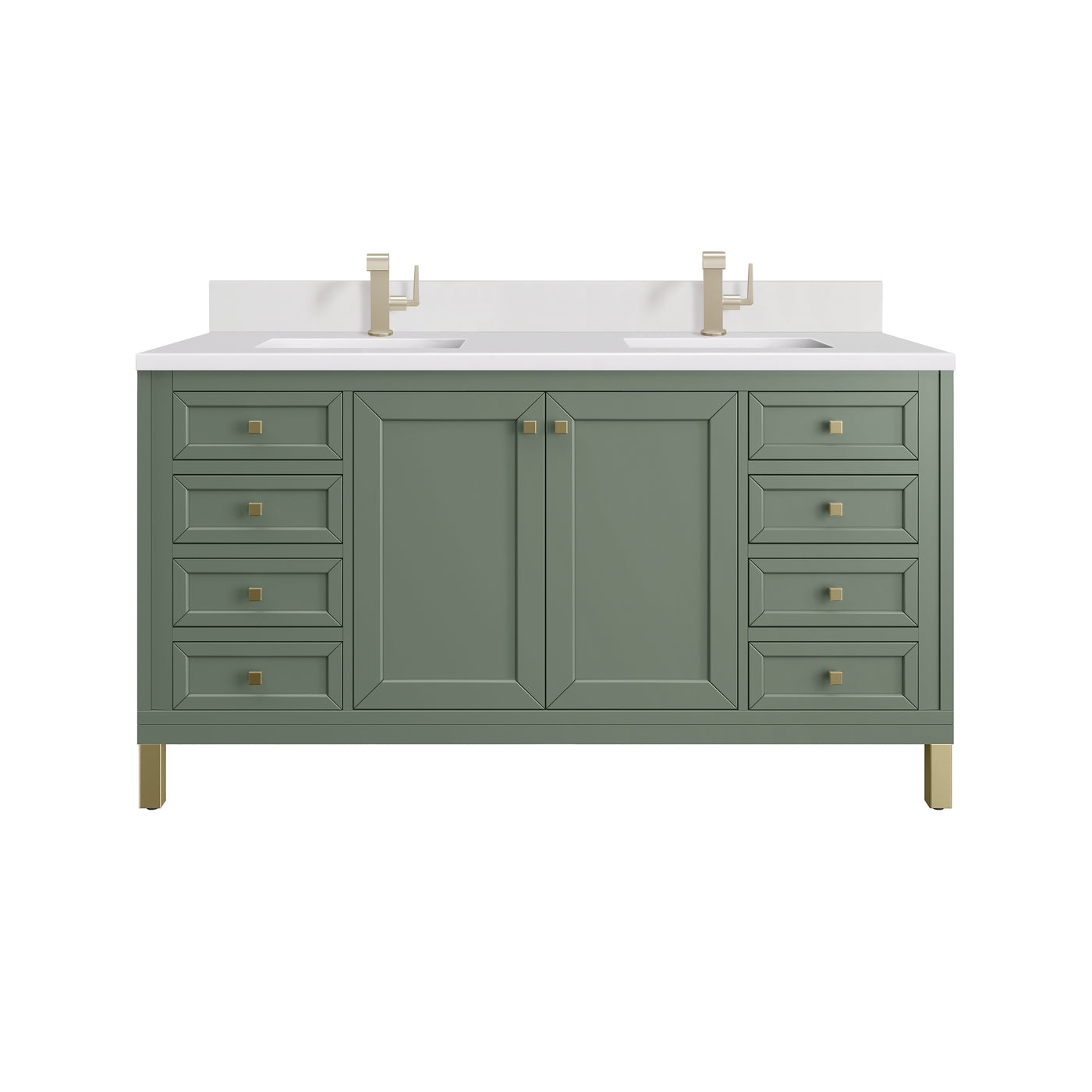 James Martin Chicago 60" Double Bathroom Vanity, Smokey Celadon, view 36