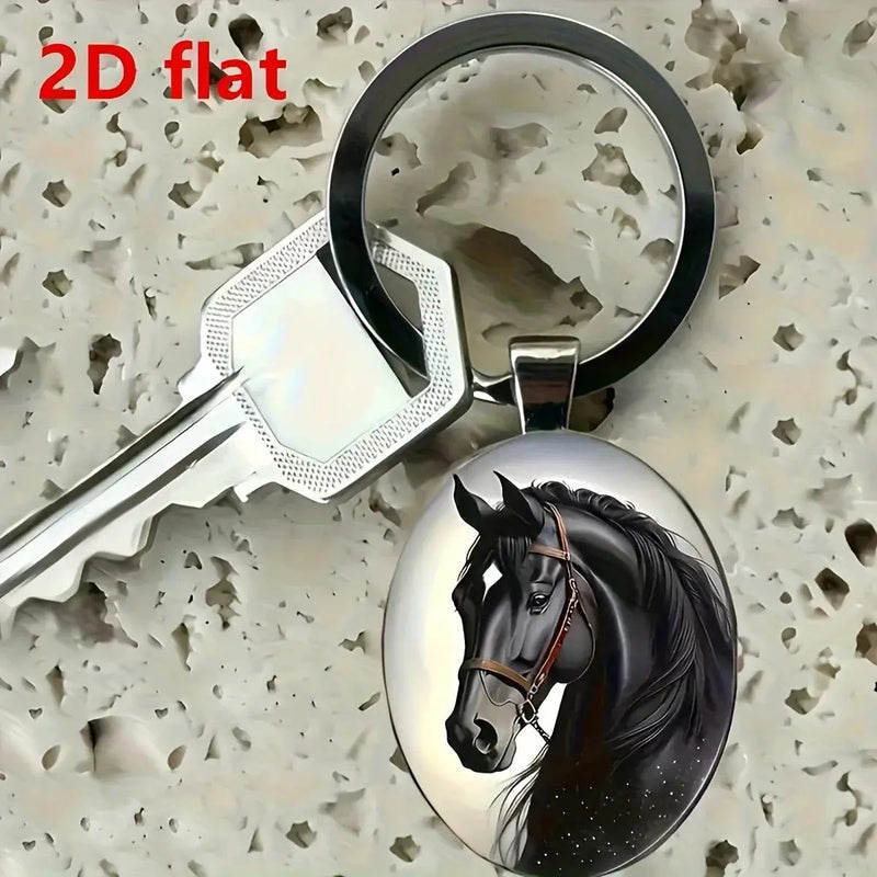 Keychain - Faux Gemstone Glass Horse by House Of Avana