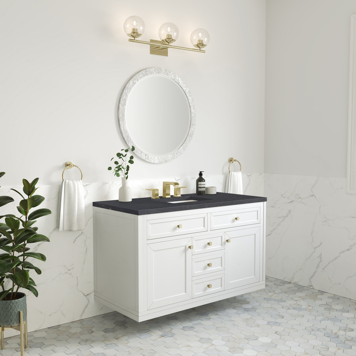 James Martin Chicago 48" Single Bathroom Vanity, Glossy White, view 40