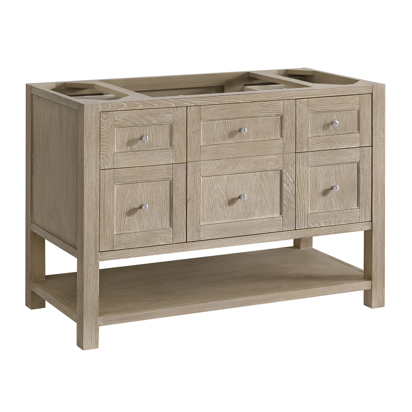 James Martin Breckenridge 48" Single Bathroom Vanity, Whitewashed Oak, cabinet without a countertop