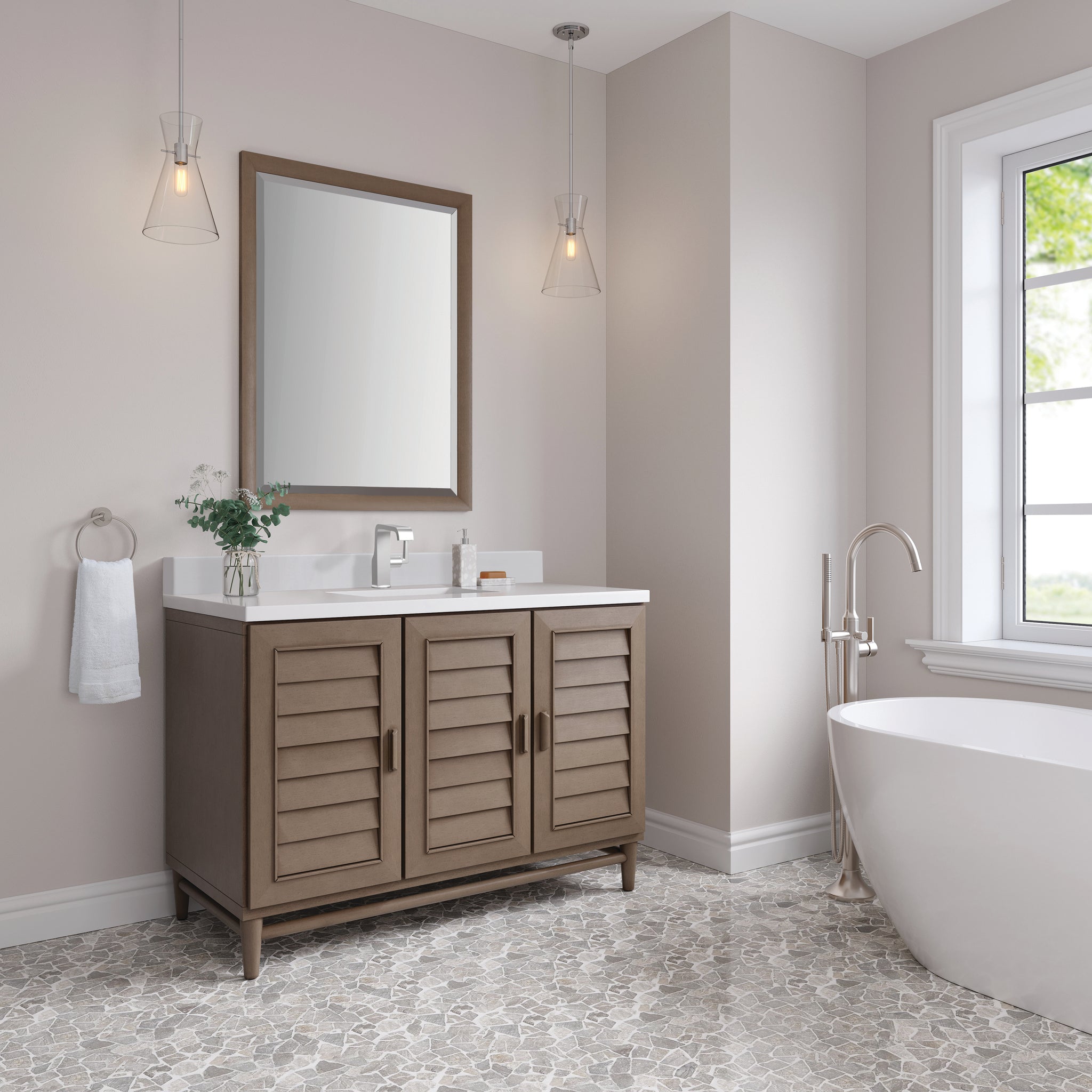 James Martin Portland 48" Single Bathroom Vanity, Whitewashed Walnut, view 40