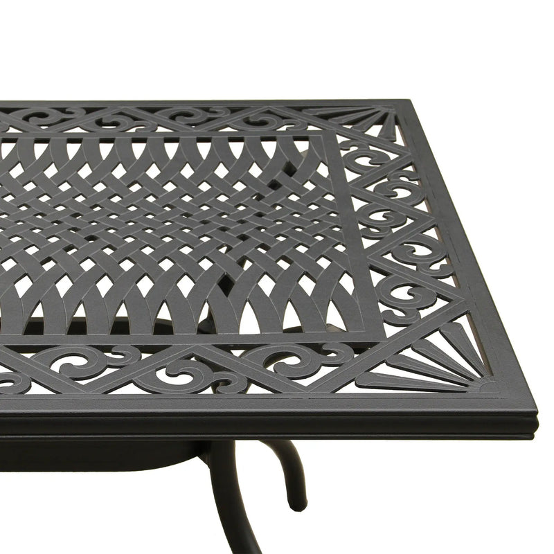 Ornate Outdoor Mesh Aluminum Black 68-in Rectangle Patio Dining Table by Sharicks