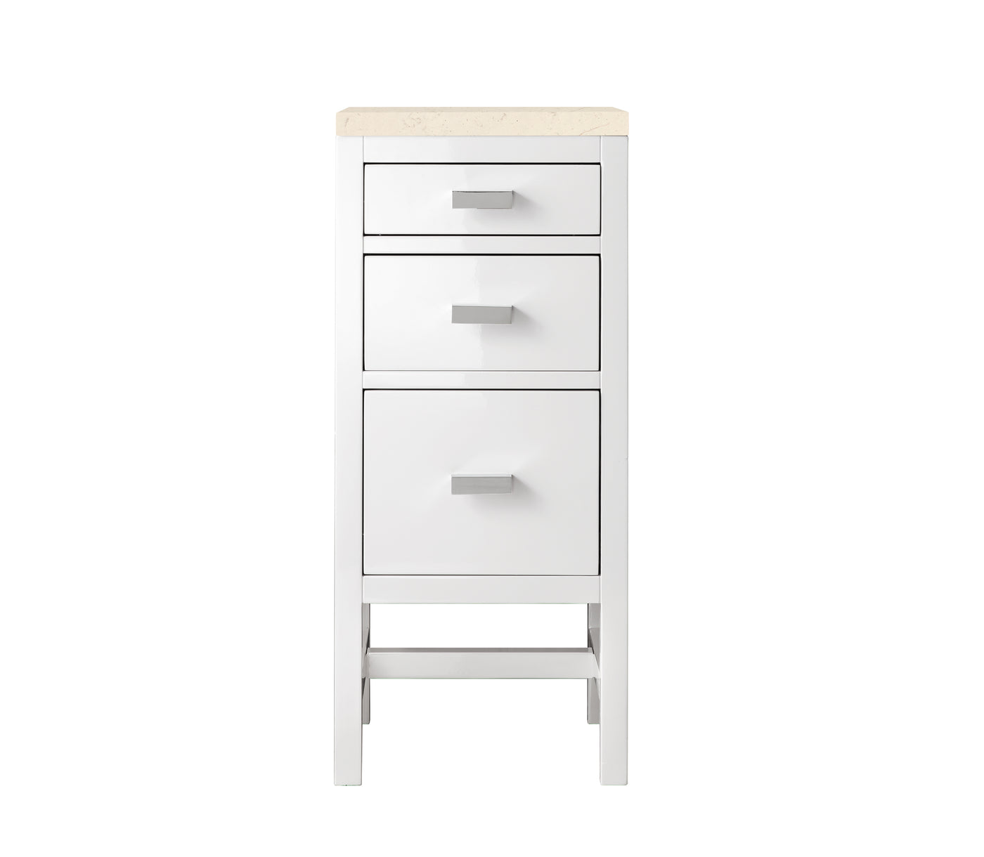 James Martin Addison 15" Base Cabinet, Glossy White with Eternal Marfil countertop