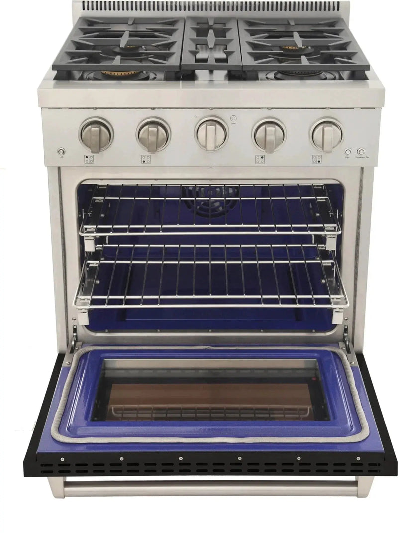 Kucht 30" Freestanding Professional Gas Range Liquid Propane KFX3000X/LP-BK by Farmhouse Kitchen and Bath