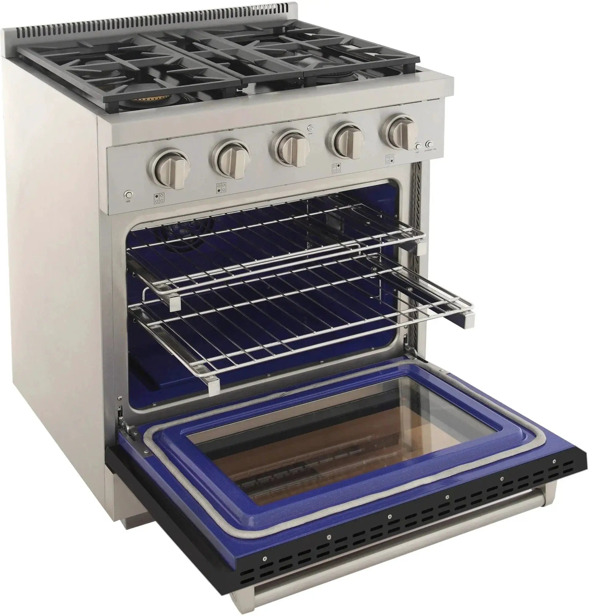 Kucht 30" Freestanding Professional Gas Range Liquid Propane KFX3000X/LP-BK by Farmhouse Kitchen and Bath