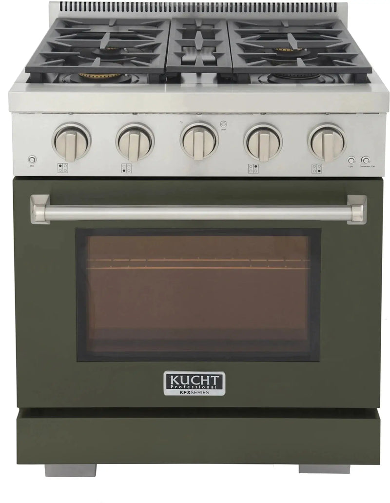 Kucht 30" Freestanding Professional Gas Range Liquid Propane KFX3000X/LP-G by Farmhouse Kitchen and Bath