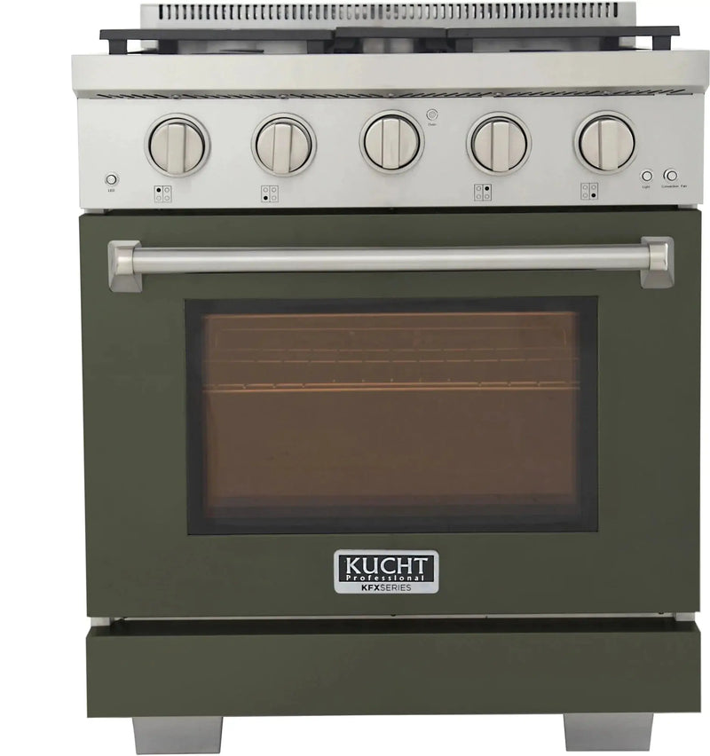 Kucht 30" Freestanding Professional Gas Range Liquid Propane KFX3000X/LP-G by Farmhouse Kitchen and Bath