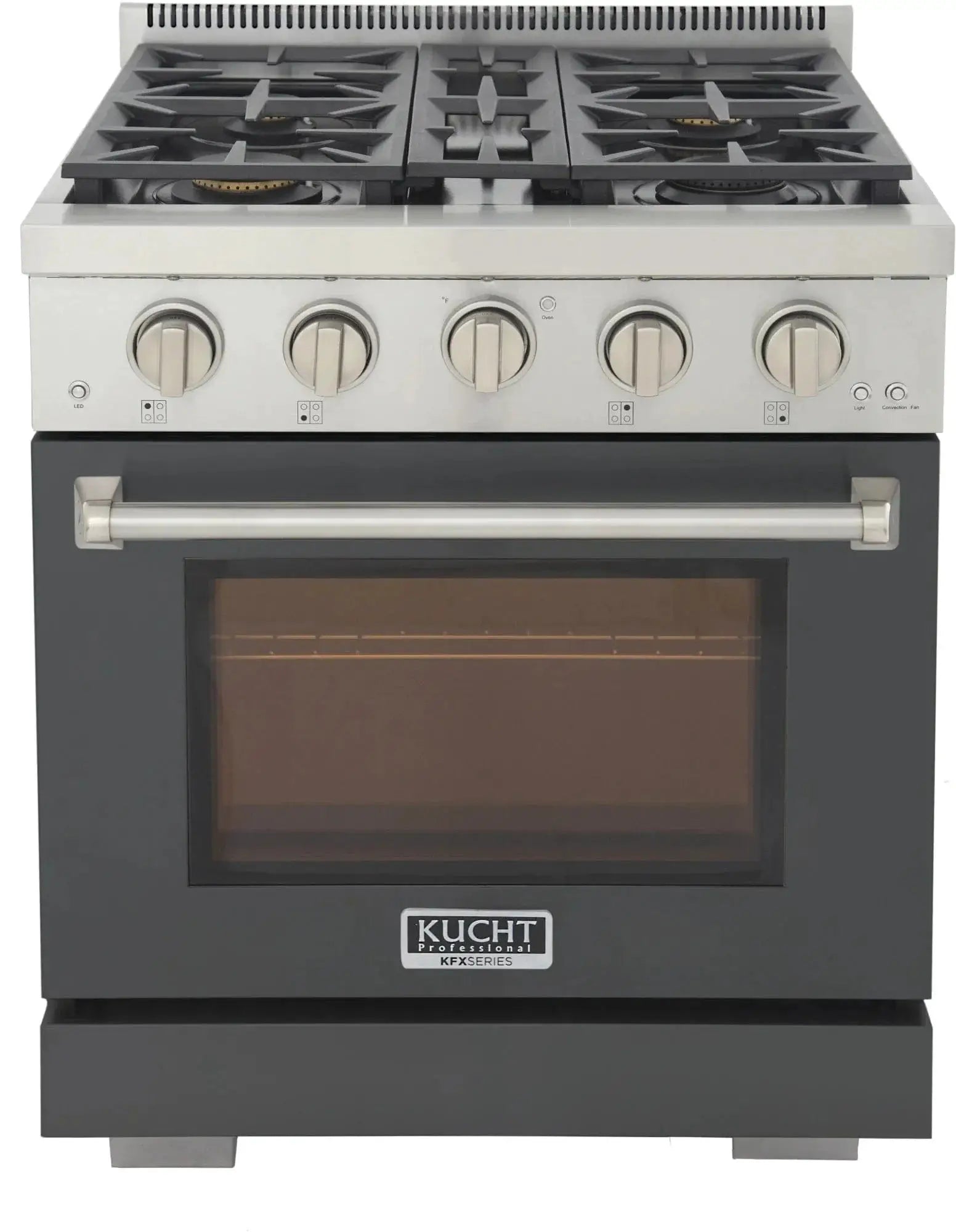 Kucht 30" Freestanding Professional Gas Range Liquid Propane KFX3000X/LP-GY by Farmhouse Kitchen and Bath