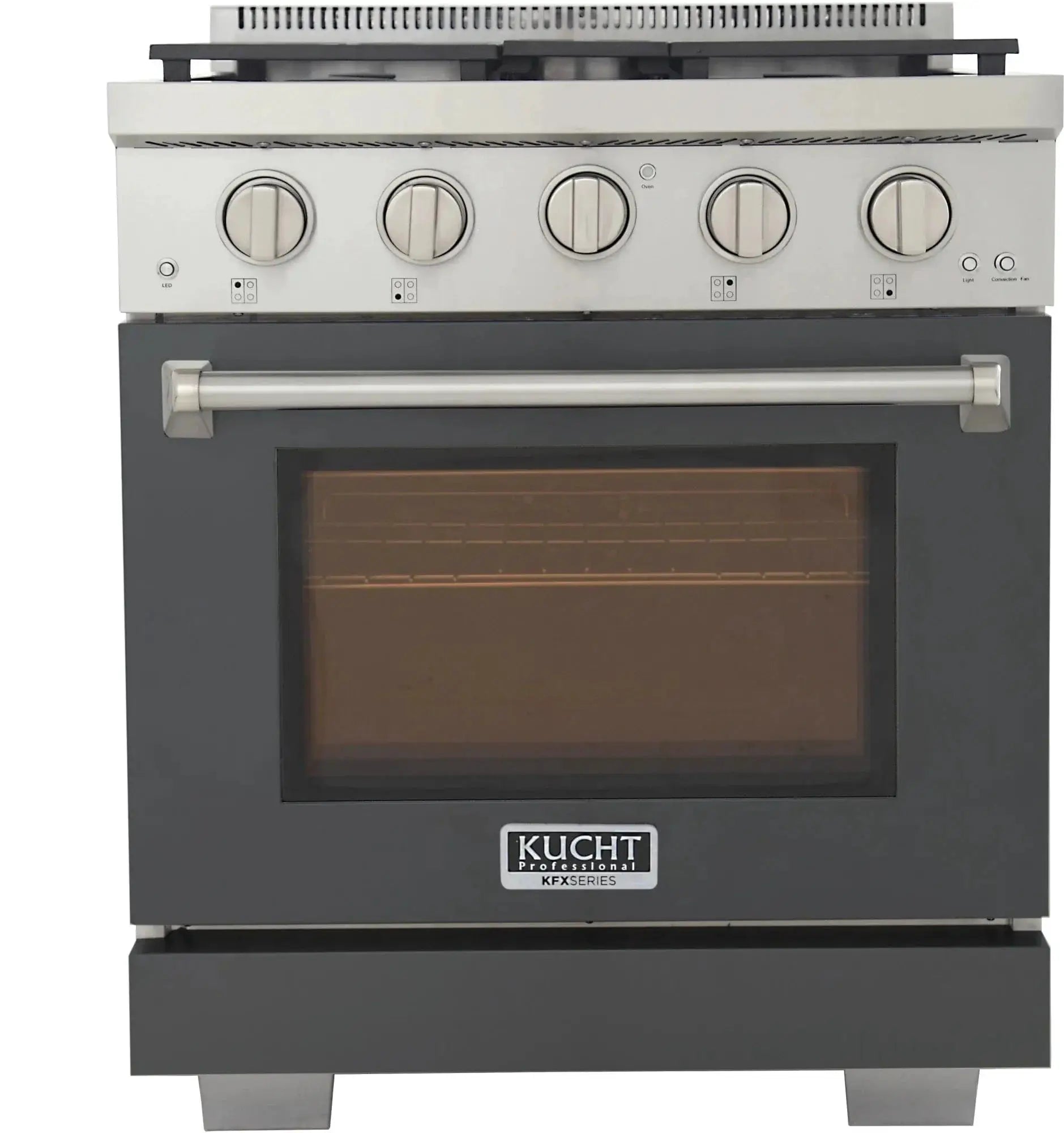 Kucht 30" Freestanding Professional Gas Range Liquid Propane KFX3000X/LP-GY by Farmhouse Kitchen and Bath