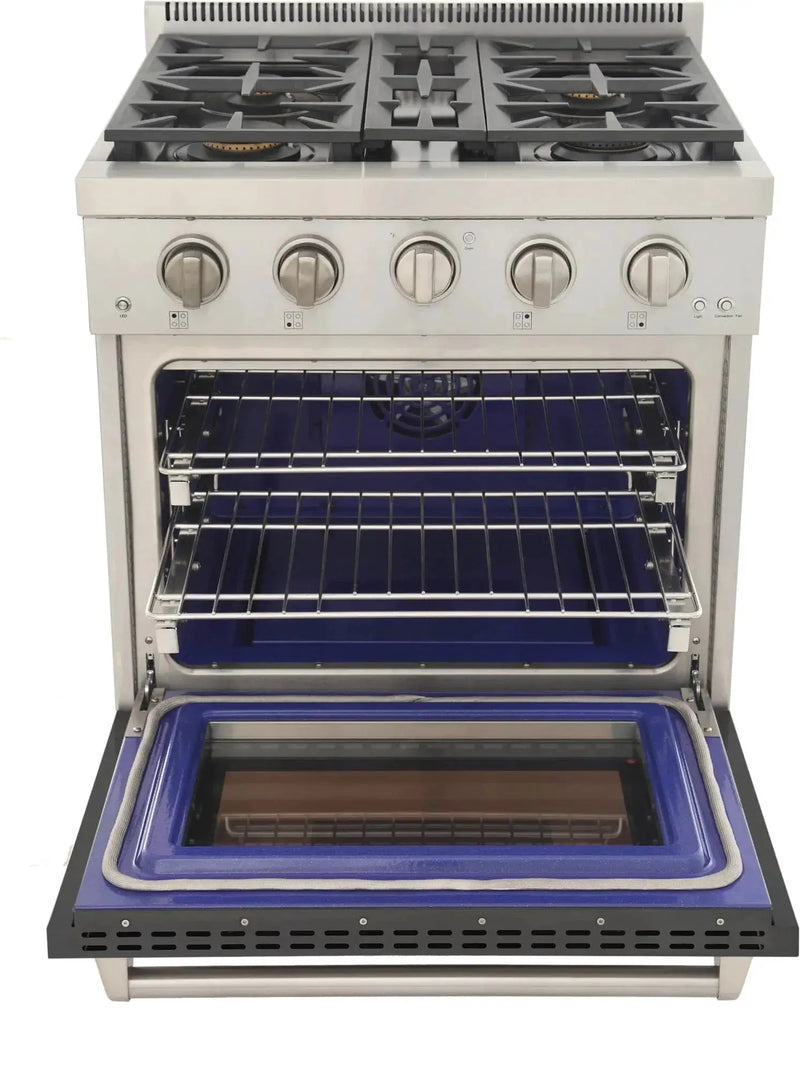 Kucht 30" Freestanding Professional Gas Range Liquid Propane KFX3000X/LP-GY by Farmhouse Kitchen and Bath