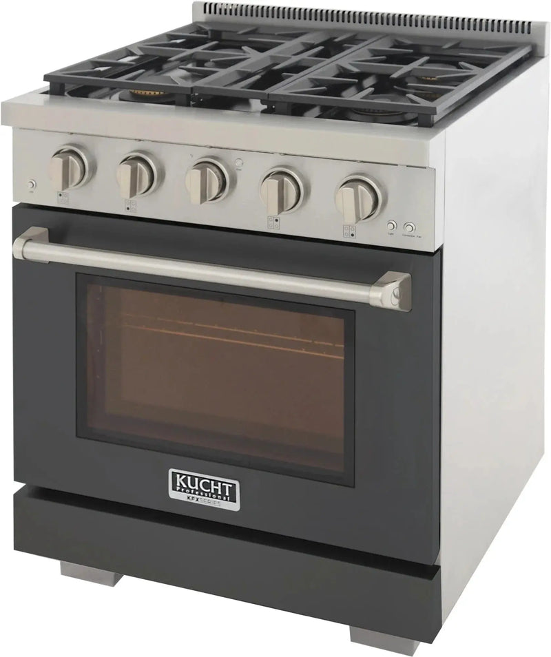 Kucht 30" Freestanding Professional Gas Range KFX3000X-GY by Farmhouse Kitchen and Bath