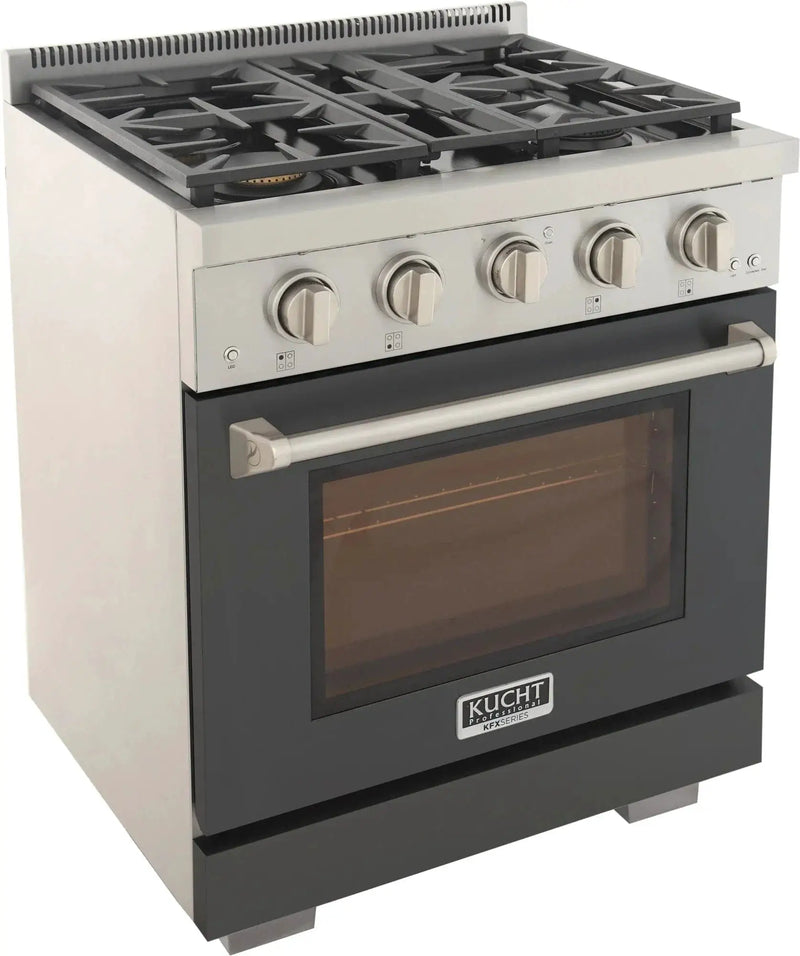 Kucht 30" Freestanding Professional Gas Range KFX3000X-GY by Farmhouse Kitchen and Bath