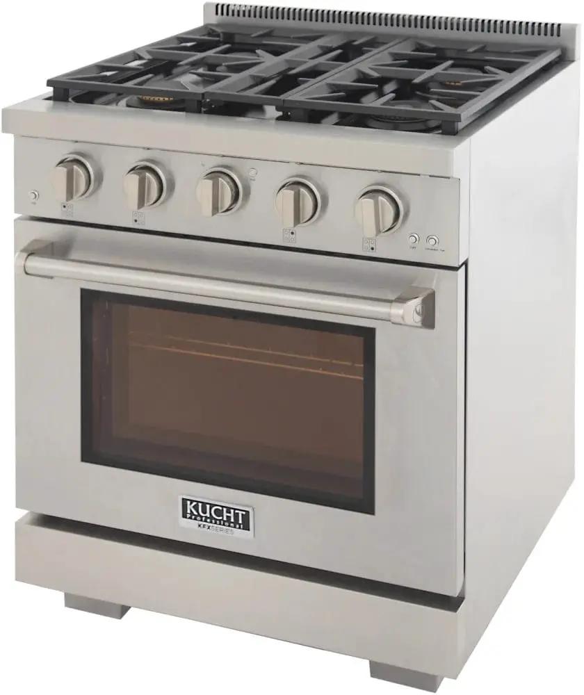 Kucht 30" Freestanding Professional Gas Range Liquid Propane KFX3000X/LP-S by Farmhouse Kitchen and Bath
