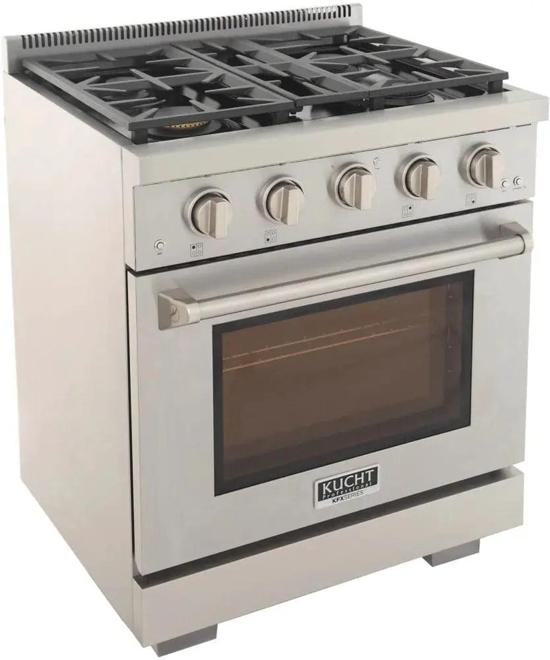 Kucht 30" Freestanding Professional Gas Range Liquid Propane KFX3000X/LP-S by Farmhouse Kitchen and Bath