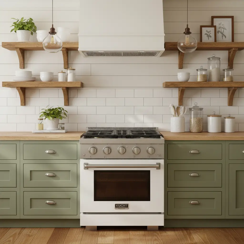 Kucht 30" Freestanding Professional Gas Range KFX3000X-W by Farmhouse Kitchen and Bath