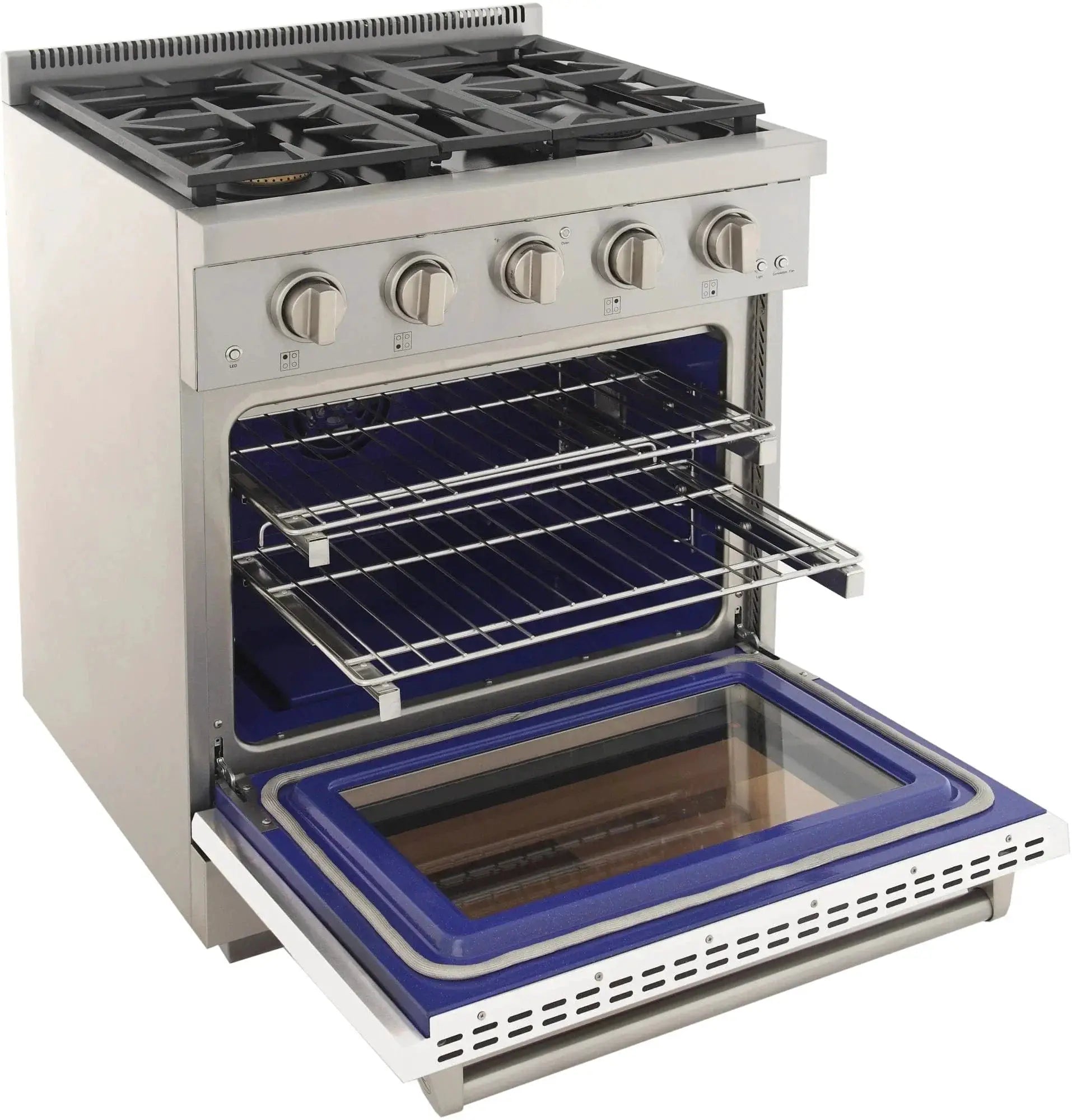 Kucht 30" Freestanding Professional Gas Range Liquid Propane KFX3000X/LP-W by Farmhouse Kitchen and Bath