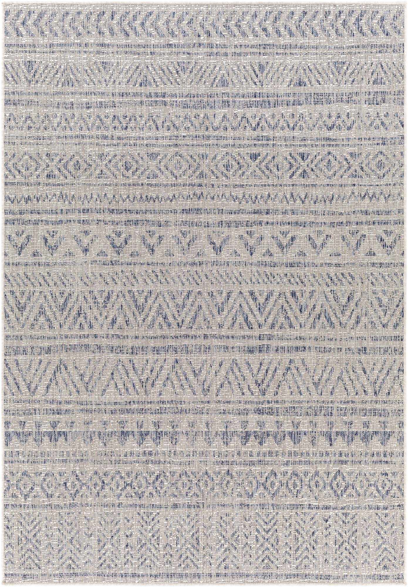 Novato Gray All Over Pattern Performance Outdoor Rug - Clearance by Boutique Rugs