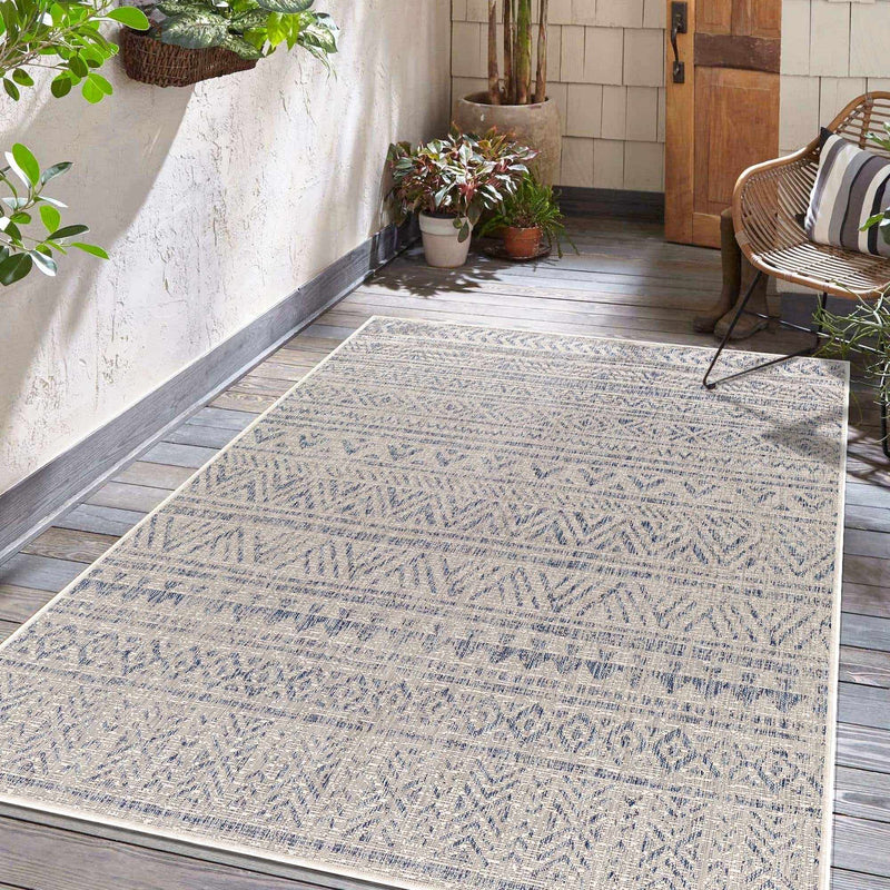 Novato Gray All Over Pattern Performance Outdoor Rug - Clearance by Boutique Rugs