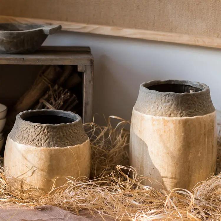 Khaki Coarse Pottery Jar by RusticReach